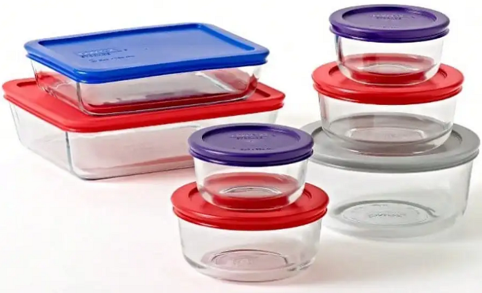 Glass Storage Container Set with Lids, 14 Pieces, Easy food transport