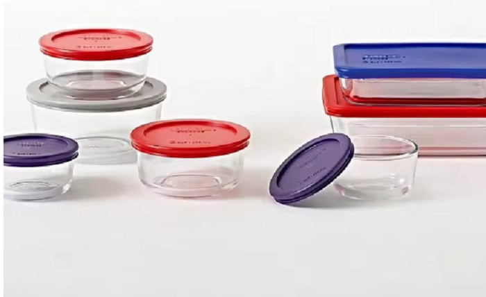 Glass Storage Container Set with Lids, 14 Pieces, Easy food transport