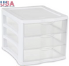 3 Drawer Unit Stackable Storage Organizers Clear Drawers Multi-Purpose Desktop