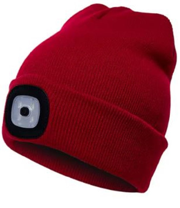 LED Light Knitted Beanie – Warm, Elastic Winter Hat for Outdoor Sports, Hiking & Camping