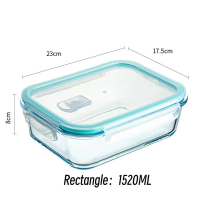 Borosilicate GlassHigh  Lunch Box Microwave Heating Sealed Bento Boxes Fresh-keeping Soup Snacks Fruit Sealed Insulation Box