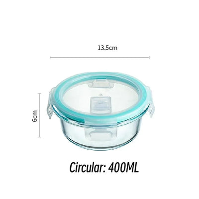 Borosilicate GlassHigh  Lunch Box Microwave Heating Sealed Bento Boxes Fresh-keeping Soup Snacks Fruit Sealed Insulation Box