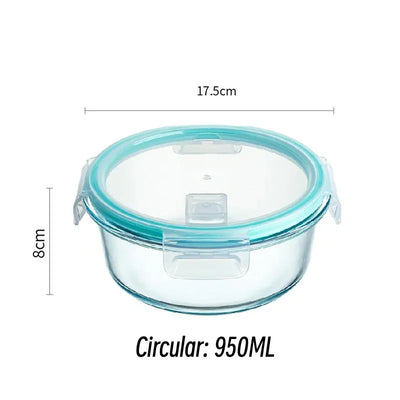 Borosilicate GlassHigh  Lunch Box Microwave Heating Sealed Bento Boxes Fresh-keeping Soup Snacks Fruit Sealed Insulation Box