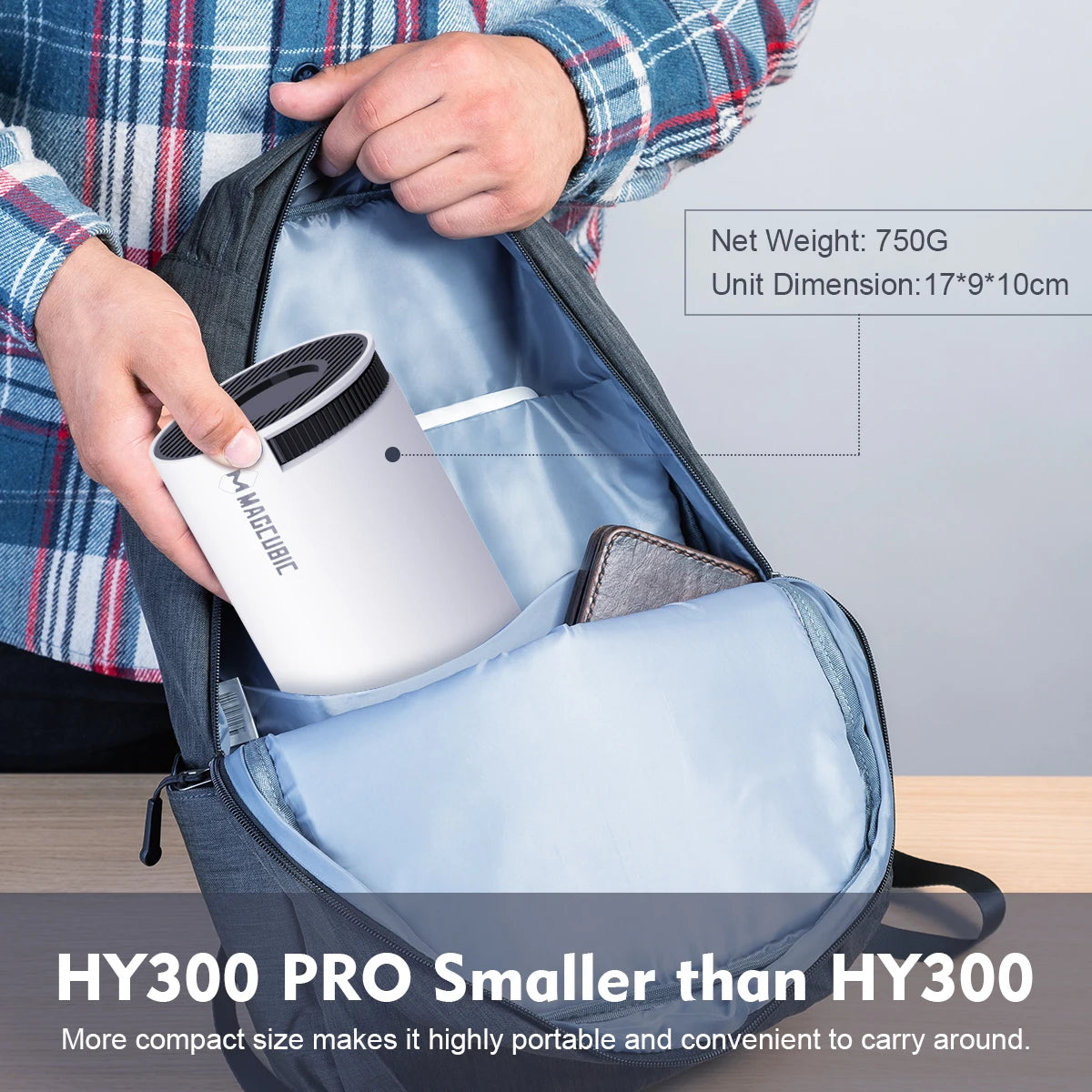 HY300 Pro Portable Projector-Android 11,4K Resolution, 1280x720P,Dual WiFi, 260 ANSI Lumens,180° Flexibility,Bluetooth 5.0, Perfect for Outdoor Cinema