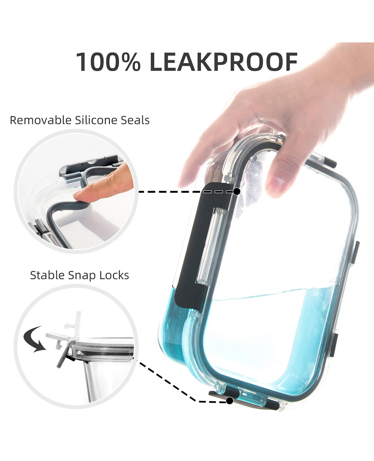 8-Piece Glass Food Storage Containers Set, 6 Sizes