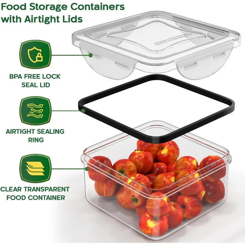 46 Pack Food Storage Containers with Lids Airtight-(23 Containers,23 Lids)