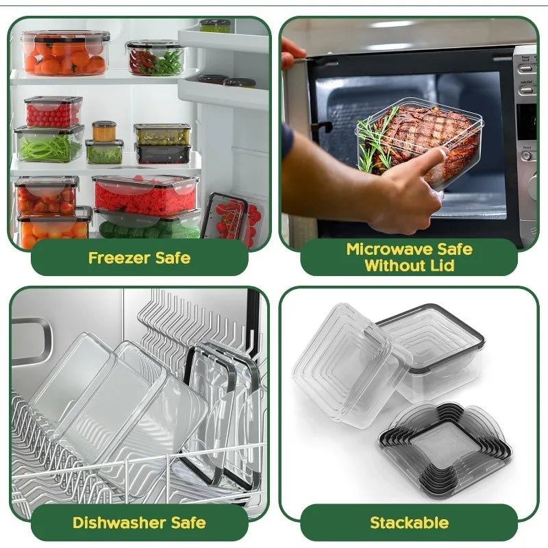 46 Pack Food Storage Containers with Lids Airtight-(23 Containers,23 Lids)