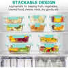 34pcs Glass Food Storage Containers with Lids Set, Airtight Glass Meal Prep Containers (17 Containers & 17 Lids), Leak Proof