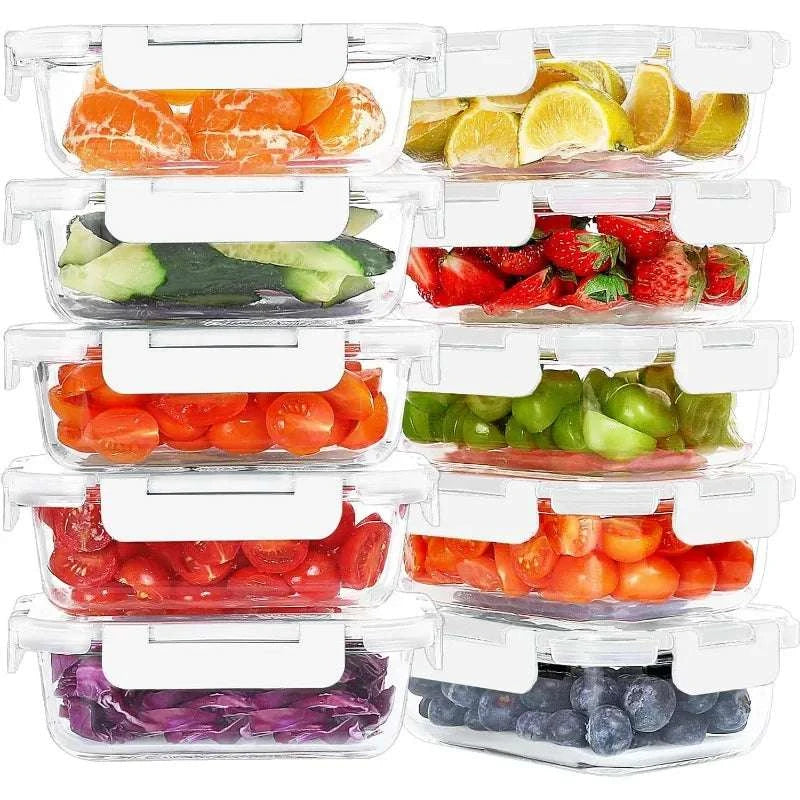 10 Packs 22 oz Glass Meal Prep Containers