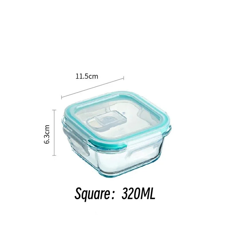 Borosilicate GlassHigh  Lunch Box Microwave Heating Sealed Bento Boxes