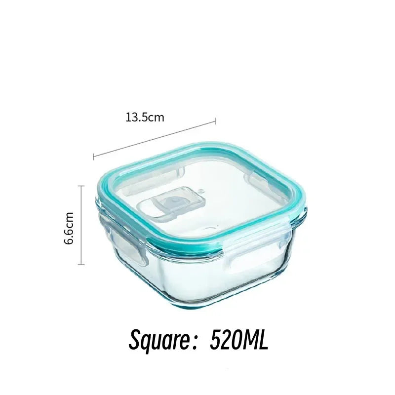 Borosilicate GlassHigh  Lunch Box Microwave Heating Sealed Bento Boxes