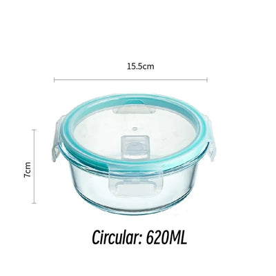 Borosilicate GlassHigh  Lunch Box Microwave Heating Sealed Bento Boxes Fresh-keeping Soup Snacks Fruit Sealed Insulation Box