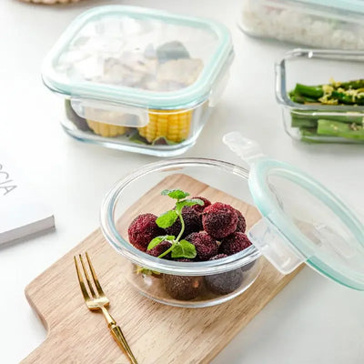 Borosilicate GlassHigh  Lunch Box Microwave Heating Sealed Bento Boxes Fresh-keeping Soup Snacks Fruit Sealed Insulation Box