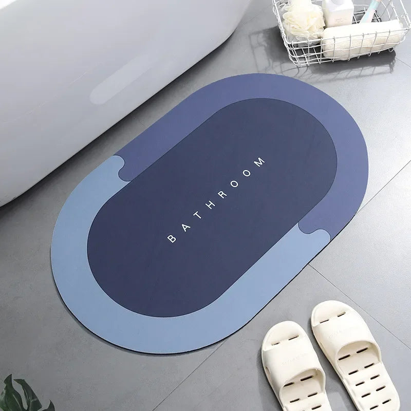 Super Absorbent Shower Bath Mat Bathroom Anti-Slip Carpet Rug Simple Kitchen Entrance Soft Door Bathtub Side Bath Mat Home Decor