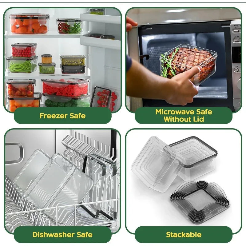 46 Pack Food Storage Containers with Lids Airtight-(23 Containers,23 Lids)