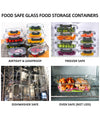 8-Piece Glass Food Storage Containers Set, BPA-Free, Leakproof, Microwave & Oven Safe, 6 Sizes, Borosilicate Glass Lock Lid