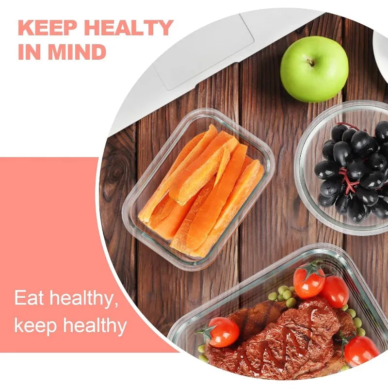 12 Pack Glass Food Storage Containers with Lids