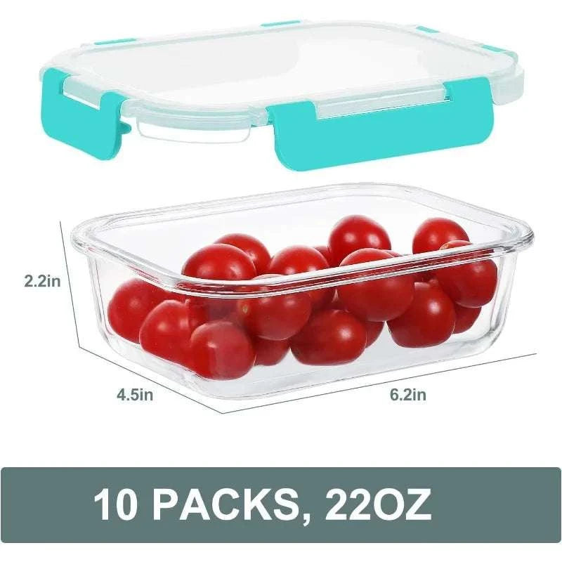 10 Packs 22 oz Glass Meal Prep Containers