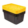 Heavy Duty Plastic Storage Bins with Lids, 27 Gallon, Black/Yellow