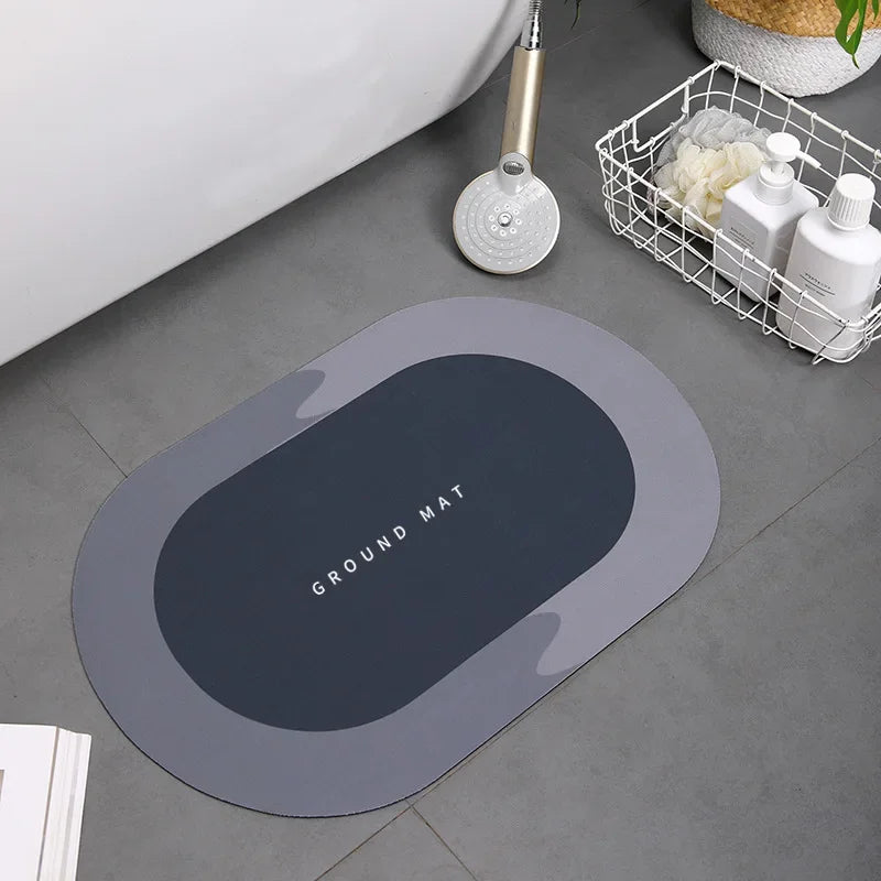 Super Absorbent Shower Bath Mat Bathroom Anti-Slip Carpet Rug Simple Kitchen Entrance Soft Door Bathtub Side Bath Mat Home Decor