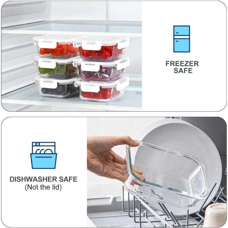 10 Packs 22 oz Glass Meal Prep Containers