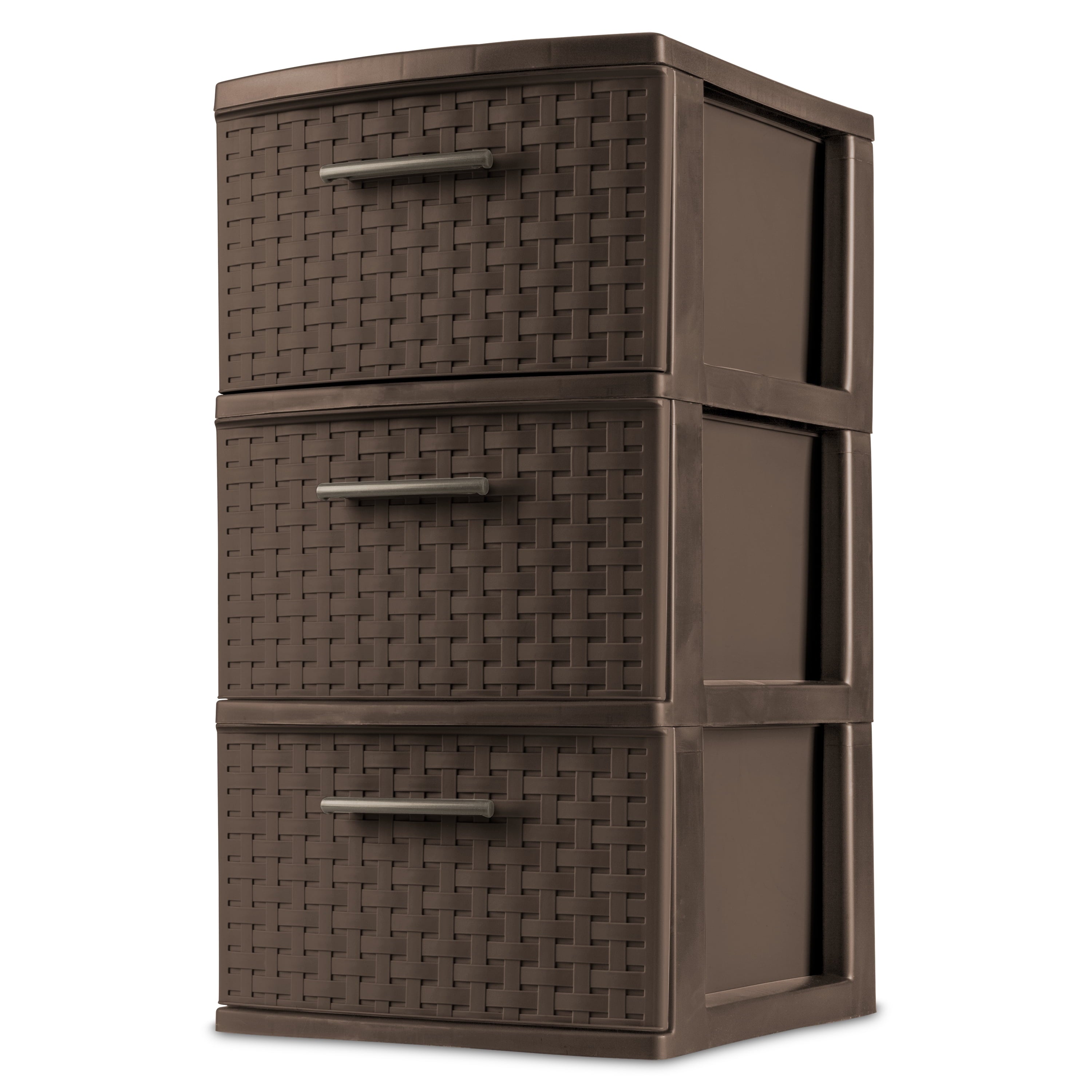 3-Drawer Weave Tower, Espresso - CommunityRateLLC