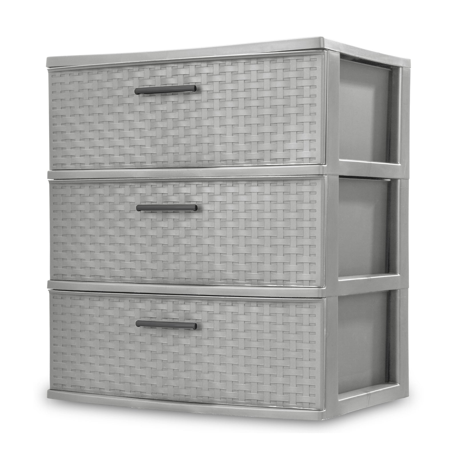 3 Drawer Wide Weave Tower Cement - CommunityRateLLC