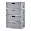 Wide 4 Drawer Cross-Weave Tower Cement