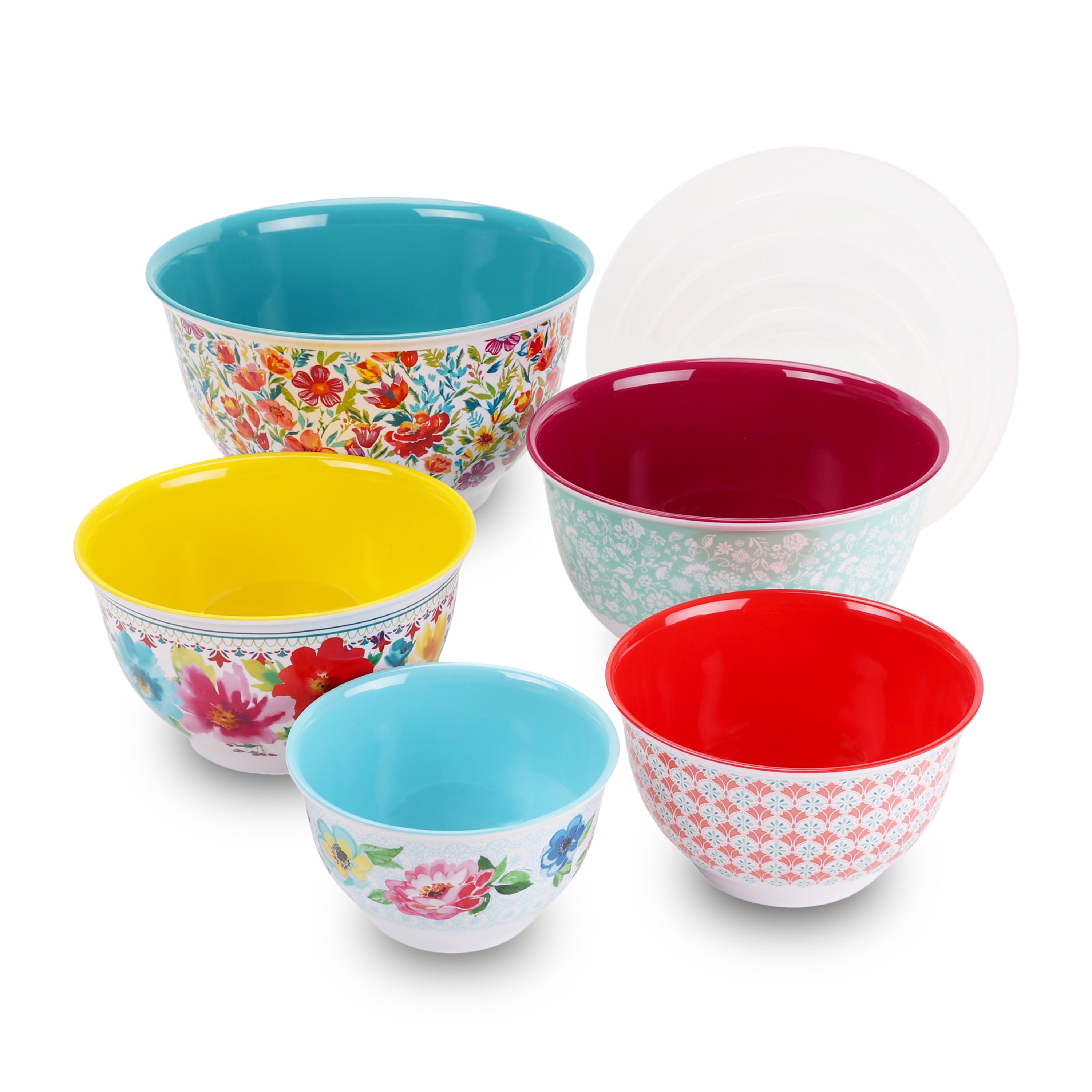 Melamine Mixing Bowl Set, 10-Piece Set, Petal Party - CommunityRateLLC