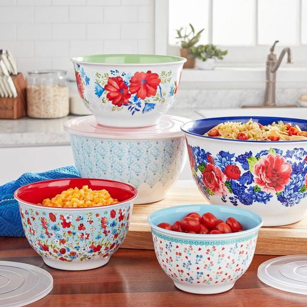 Melamine Mixing Bowl Set, 10-Piece Set, Petal Party - CommunityRateLLC