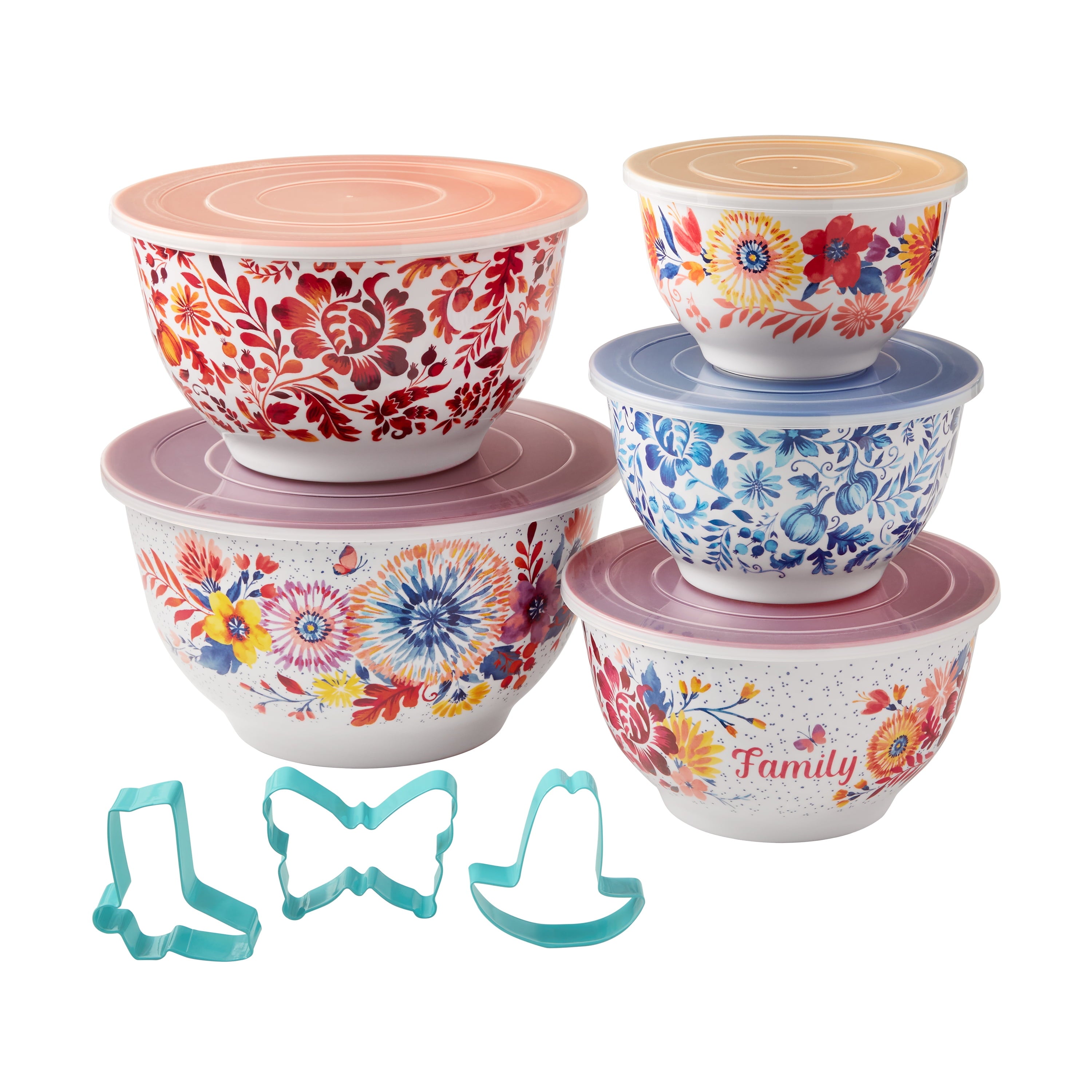 Melamine Mixing Bowls & Cookie Cutter Set, 13 Pieces - CommunityRateLLC