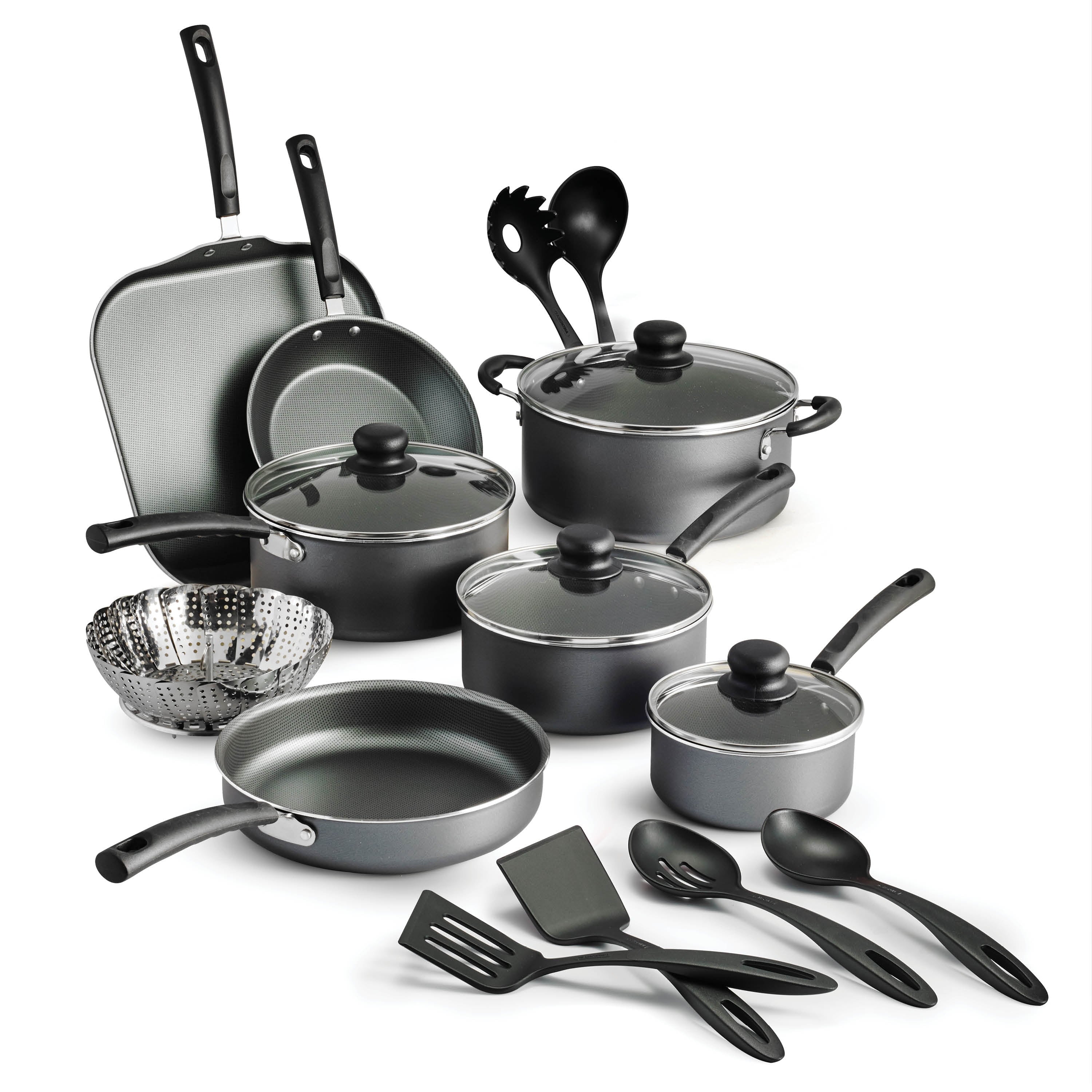 Primaware 18 Piece Non-Stick Cookware Set, Steel Gray - CommunityRateLLC