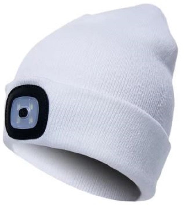 LED Light Knitted Beanie – Warm, Elastic Winter Hat for Outdoor Sports, Hiking & Camping