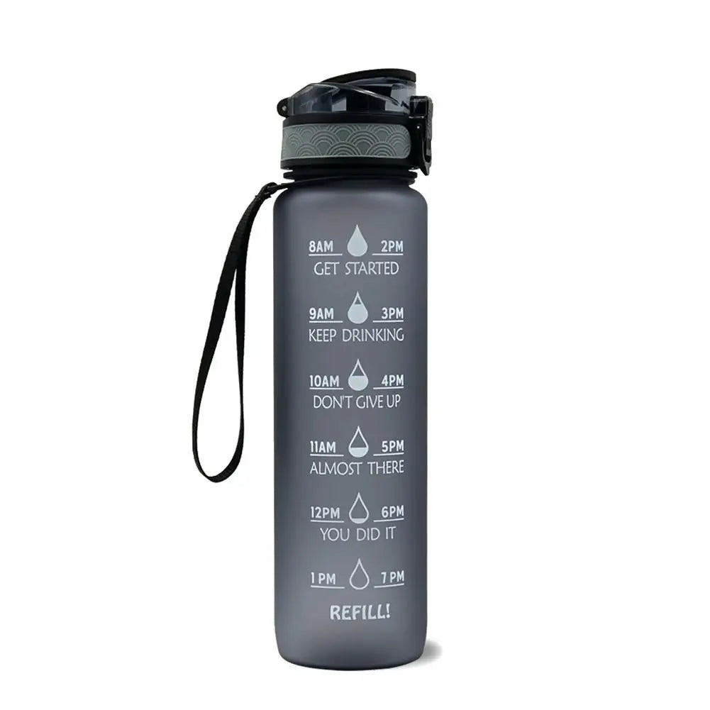 Professional Tritan Water Bottle with Time Markers - Leakproof Design for Fitness and Sports Motivation