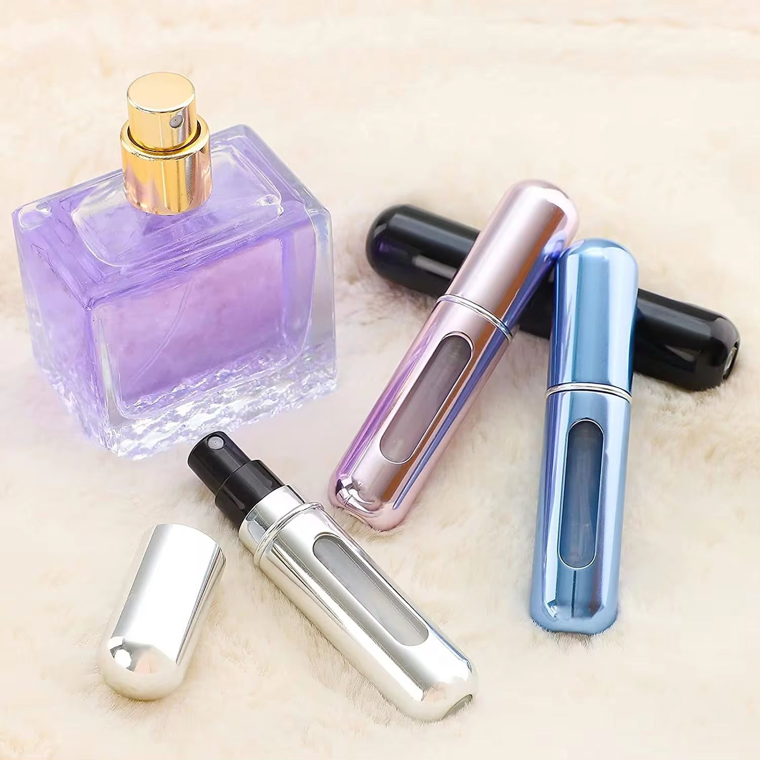 8/5Ml Portable Perfume Atomizer - Mini Aluminum Refillable Spray Bottle for Cosmetics and Travel