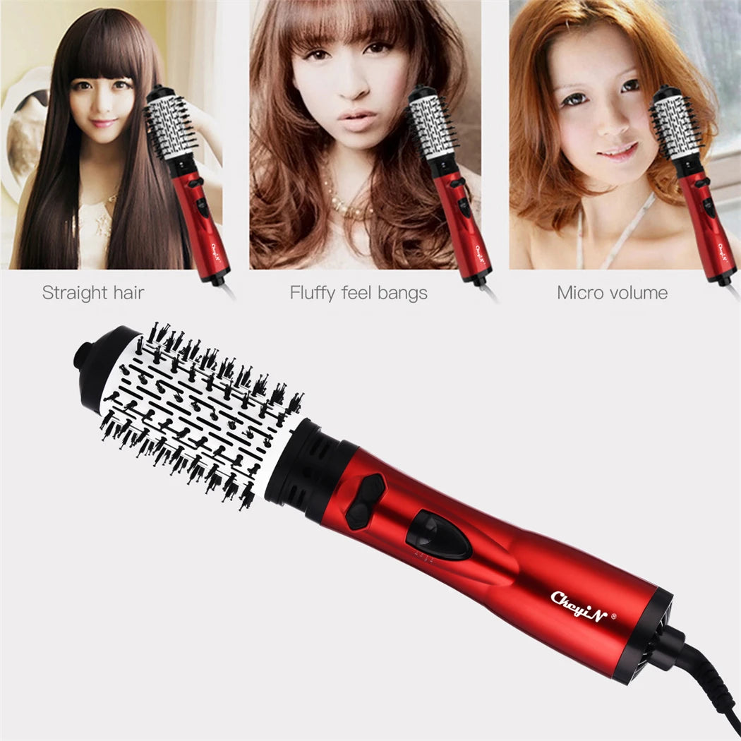 2-in-1 Hot Air Spin Brush Hair Dryer and Volumizer with Auto-Rotating Ionic Technology for Curling and Straightening