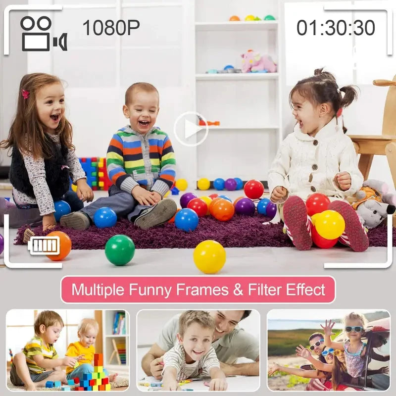 Children's Educational Digital Camera - 1080P Video Recording with Complimentary Gift for Girls - Ideal Birthday Present