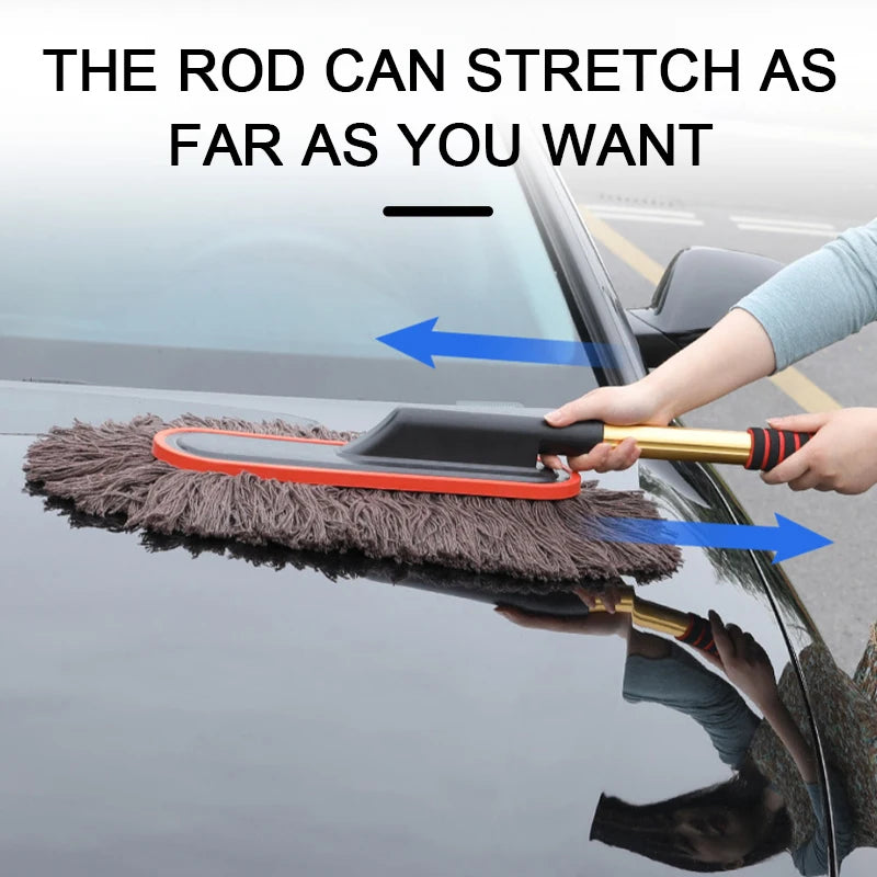 Adjustable Telescopic Microfiber Car Duster with Bristles for Effective Car Cleaning and Maintenance