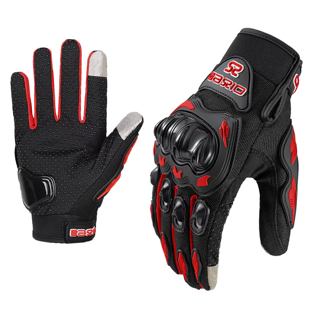 Summer Breathable Full Finger Motorcycle Gloves - Non-Slip, Wear-Resistant Motocross Racing Gloves with Touch Screen Compatibility