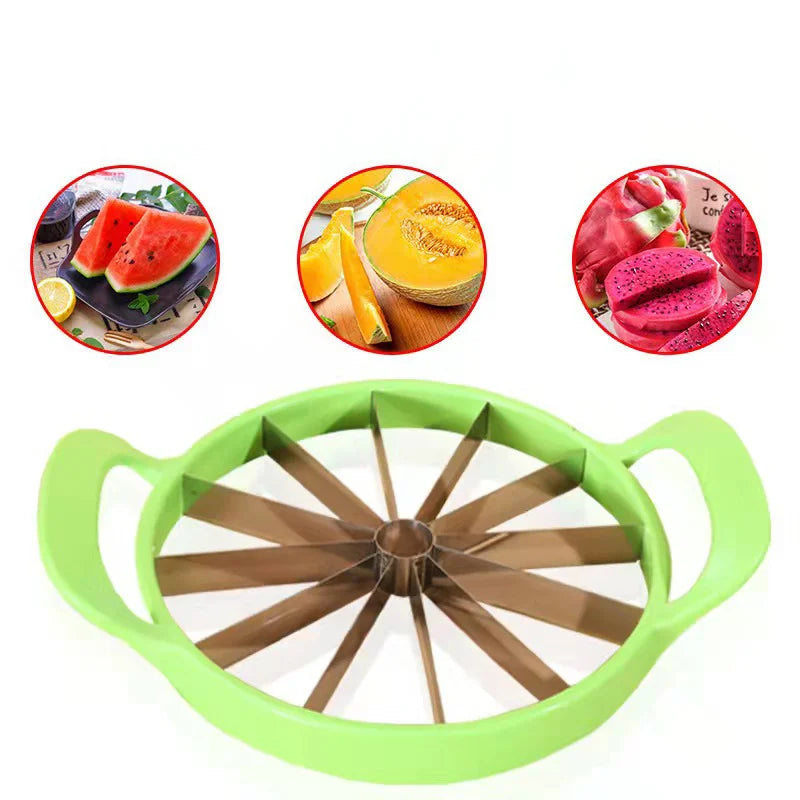 Creative Windmill Watermelon Slicer - Large Stainless Steel Fruit Divider for Effortless Kitchen Prep