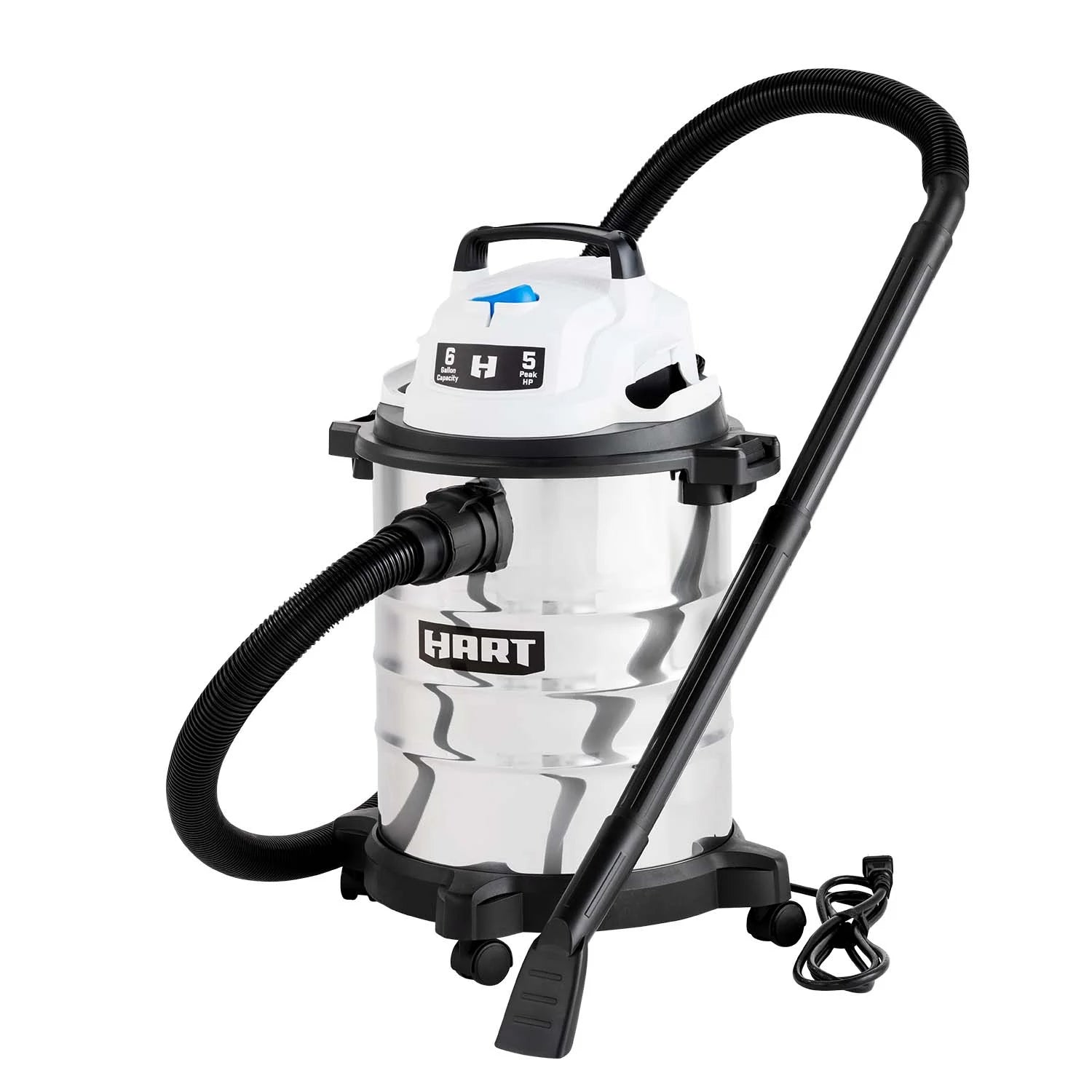 6-Gallon 5 Peak HP Stainless Steel Wet/Dry Vacuum with Complimentary Car Cleaning Kit