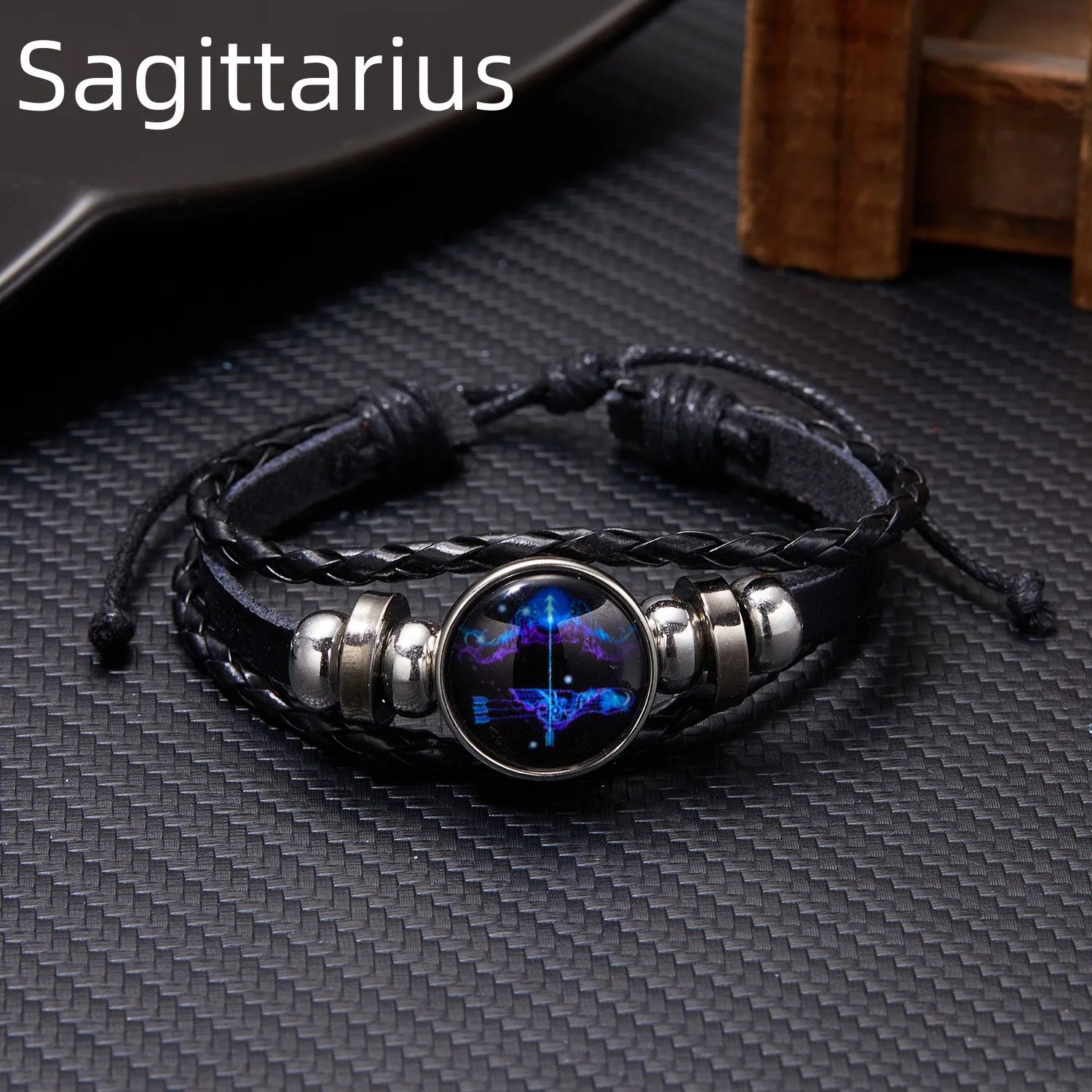 Luminous Zodiac Sign Charm Bracelets for Men and Women - Vintage Multilayer Leather Wrap Bangle, Ideal Birthday Gift