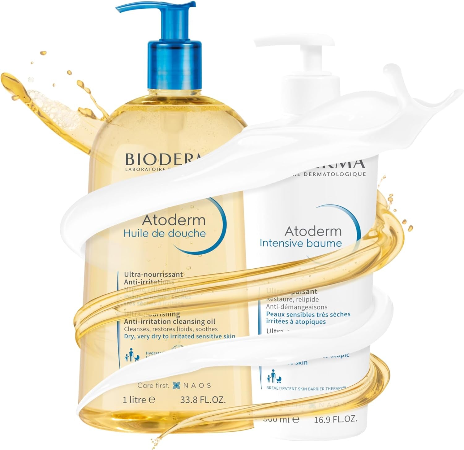 Atoderm Nourishing Shower Oil for Face and Body - Cleansing Oil for Dry and Atopic Sensitive Skin, Suitable for the Whole Family.