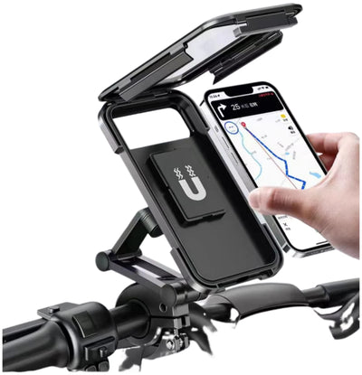 Adjustable 360° Rotating Waterproof Bike and Motorcycle Phone Mount with Anti-Shock Design and Touchscreen Compatibility