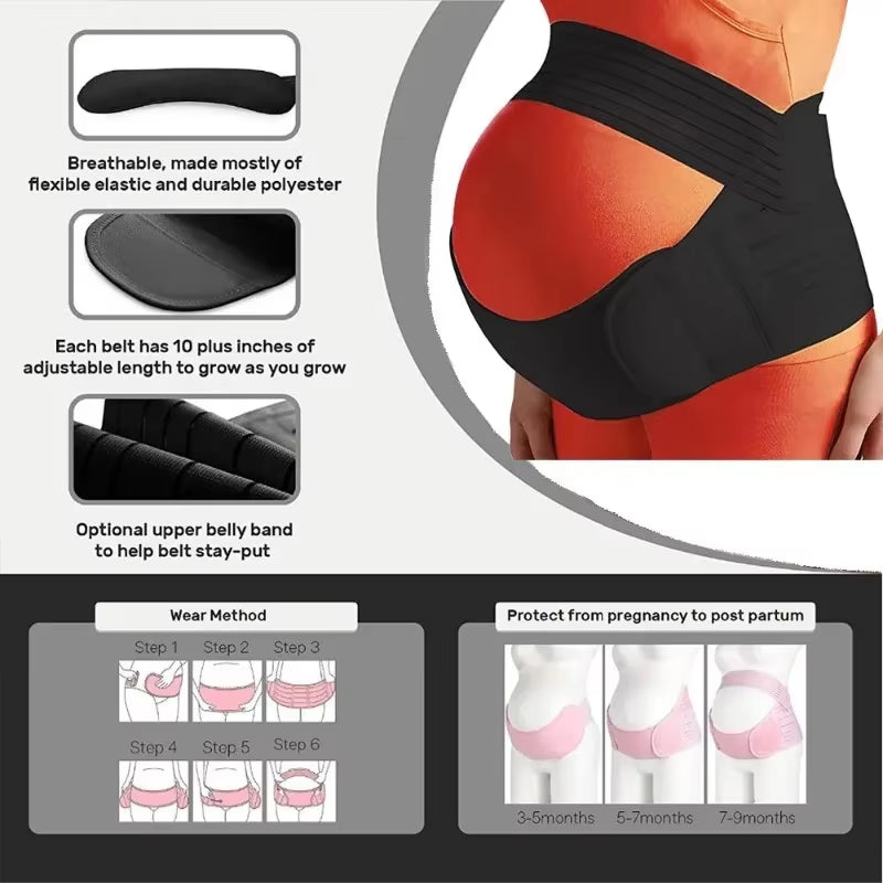 Maternity Support Belly Band - Adjustable Waist Care Belt for Pregnant Women