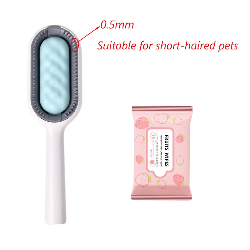 Double-Sided Pet Grooming Brushes for Cats and Dogs with Wipes - Essential Accessories for Pet Care