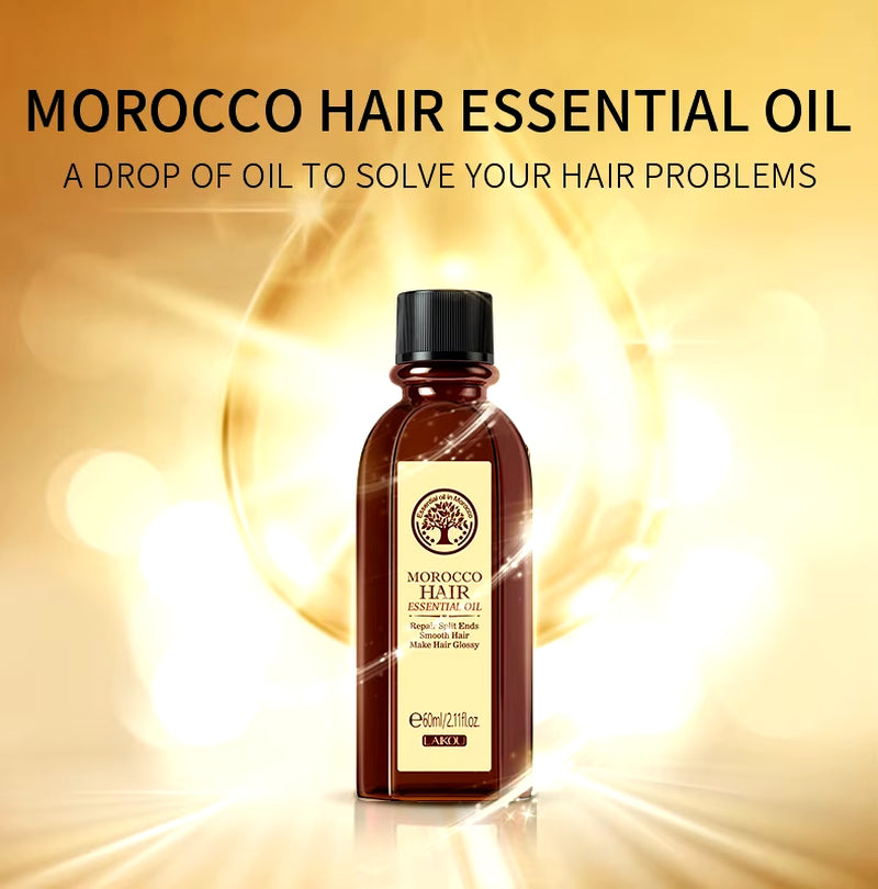 Argan Essence Oil for Hair - Moisturizing, Brightening, and Nourishing Treatment for Dry and Damaged Hair (60ml)