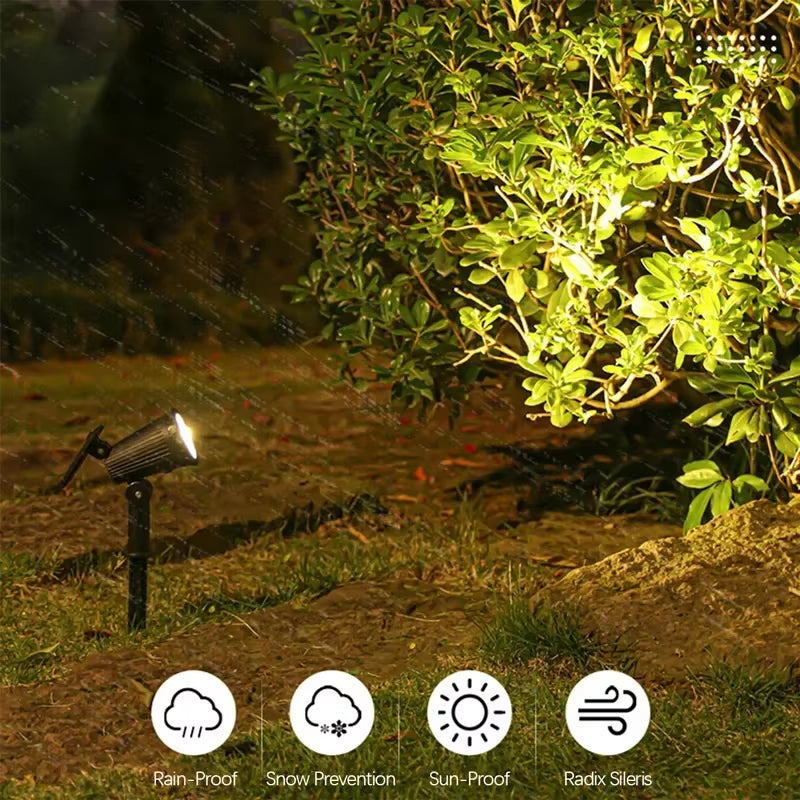 9 LED Solar Spotlights - RGB Outdoor Landscape Lights, IP65 Waterproof, Adjustable Brightness for Gardens and Yards