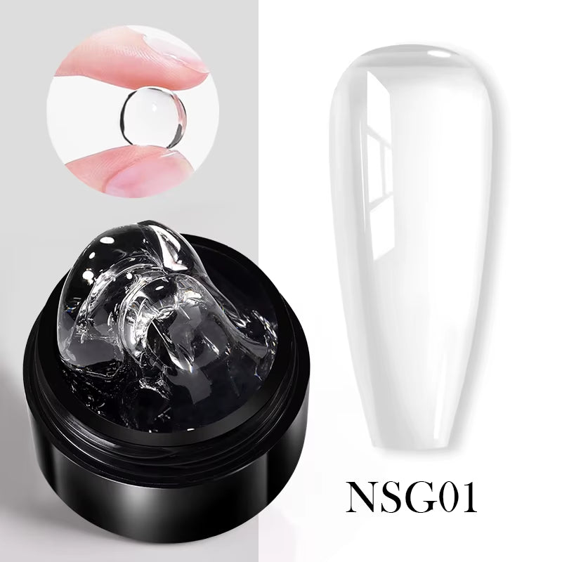 30ml Glitter Pink Hard Jelly Nail Extension Gel - Milky White Clear Soak Off UV Construction Gel