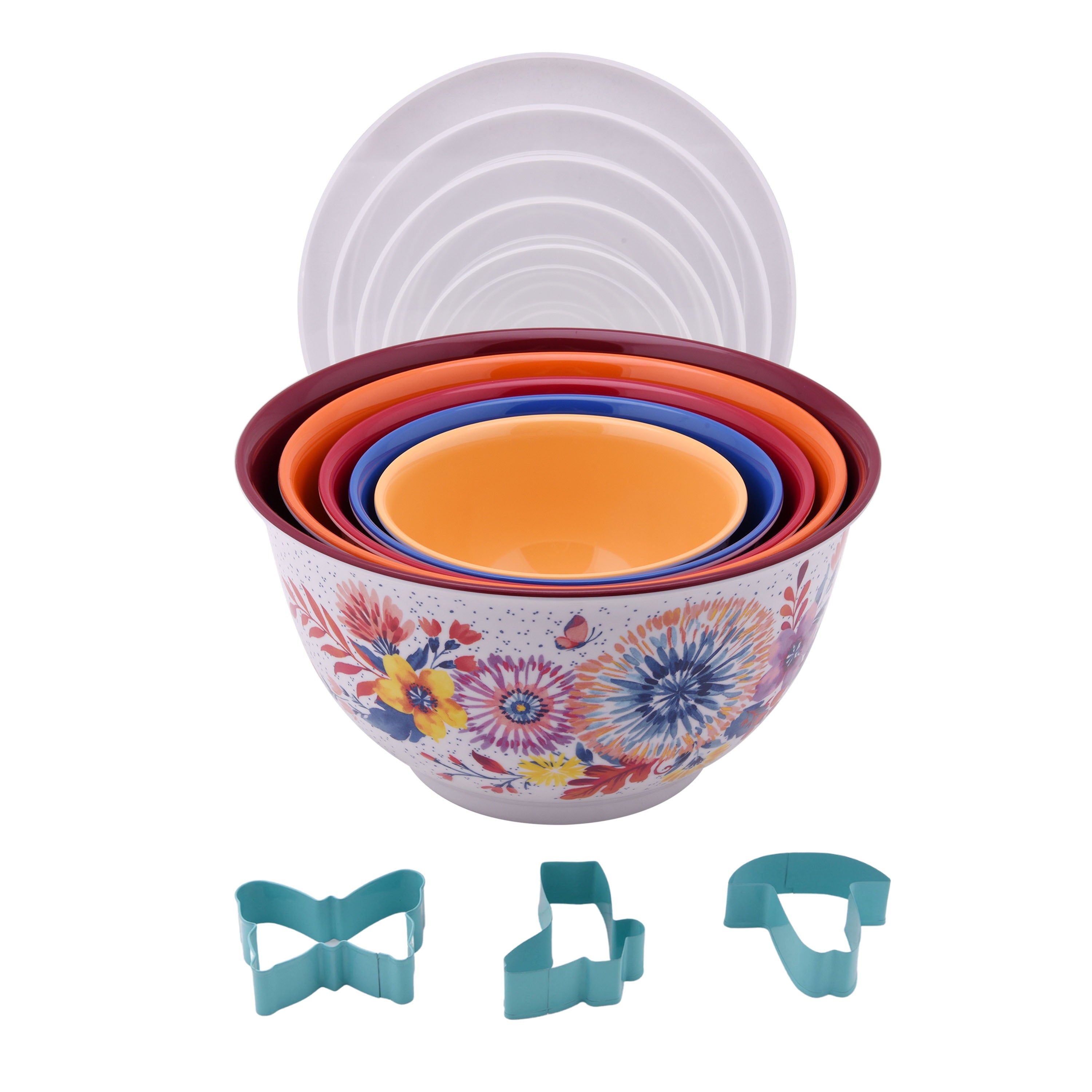 Melamine Mixing Bowls & Cookie Cutter Set, 13 Pieces - CommunityRateLLC